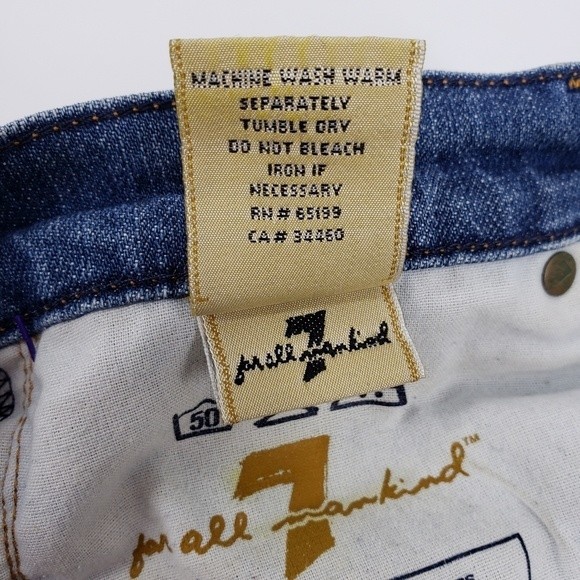 7 FAM | Distressed Denim Bootcut Jeans - Size 27 - Picture 6 of 6